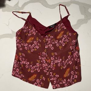 Madewell Button Down Cami Top in butterfly sanctuary sz 2